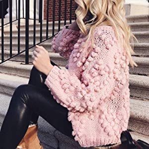 Pom knit oversized cardigan